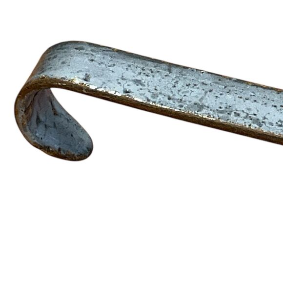 Gray Strainer Skimmer Graniteware Enamel Handled Vintage Scoop Primitive - Picture 5 of 6